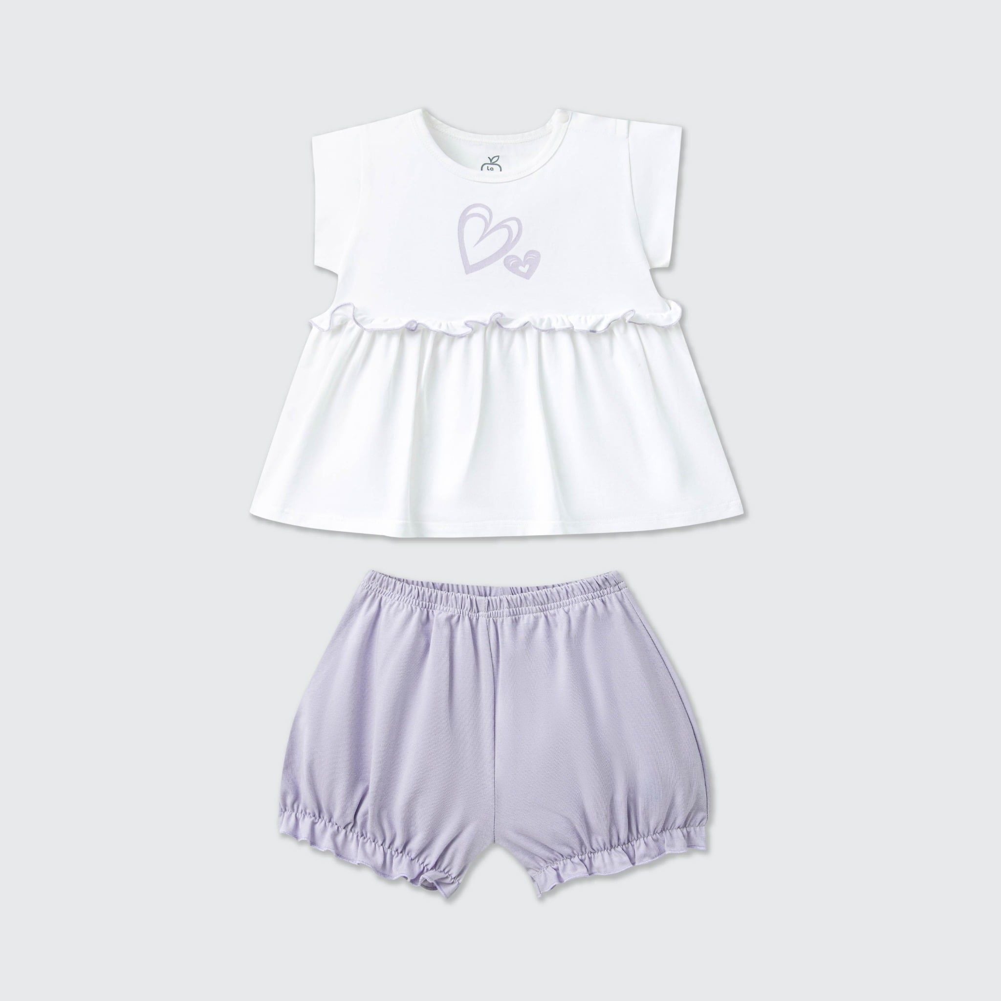  Bộ cộc tay La Pomme bèo nhún trái tim 