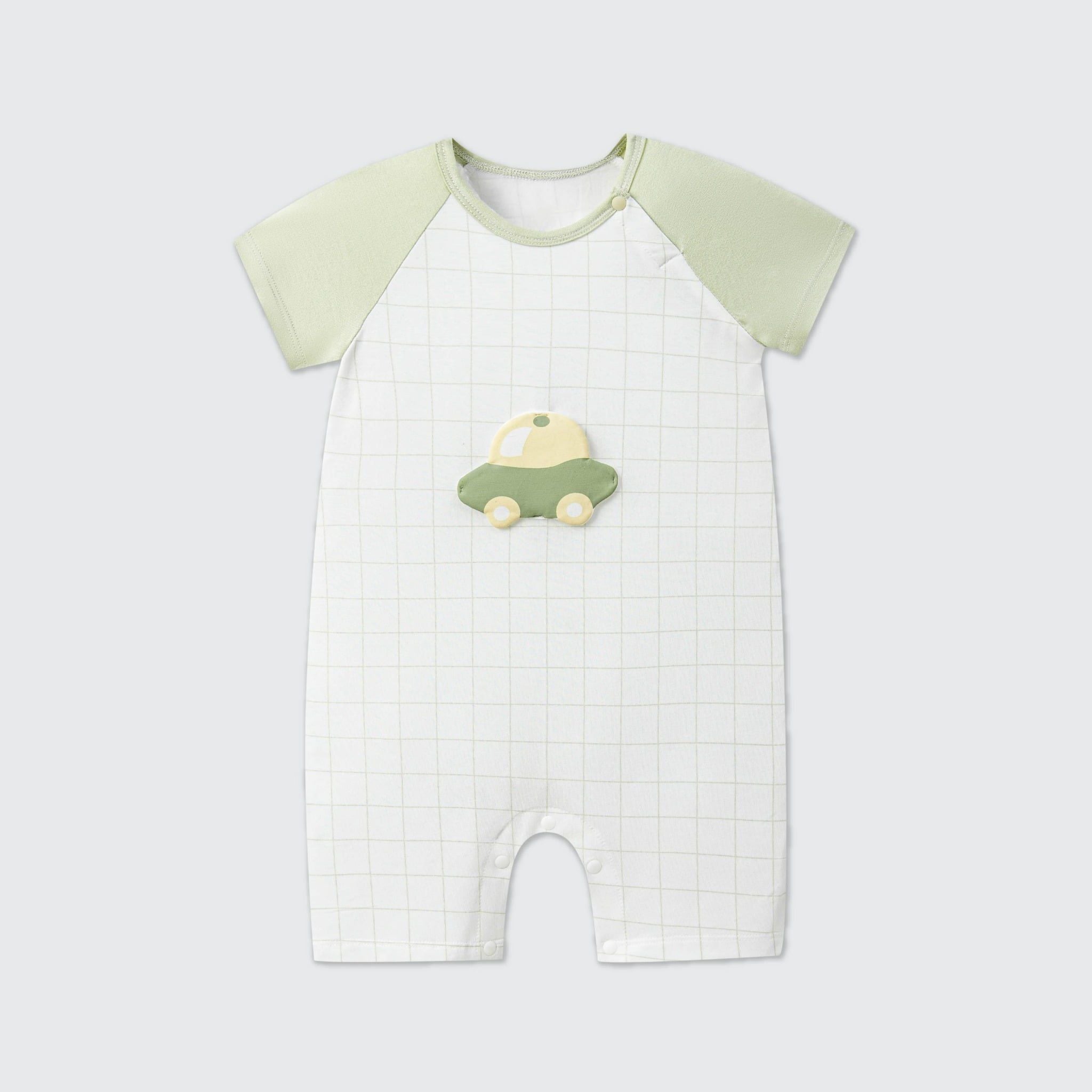  Body cộc tay La Pomme phối caro ô tô vui nhộn 