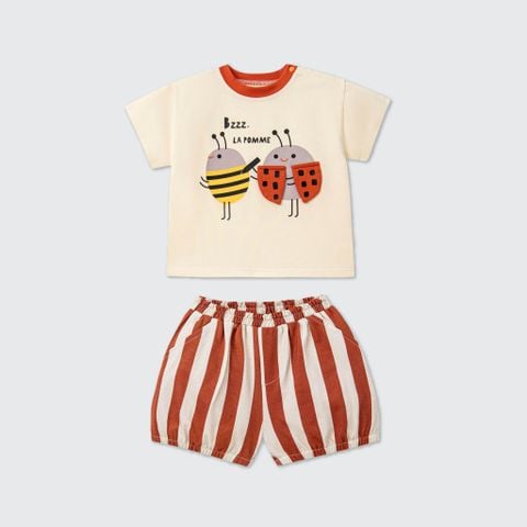  Bộ cộc tay La Pomme ong vàng và cánh cam 