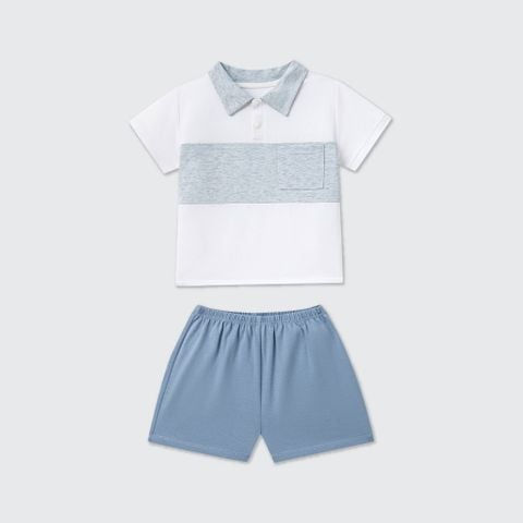  Bộ cộc tay La Pomme cổ polo phối màu thanh lịch 