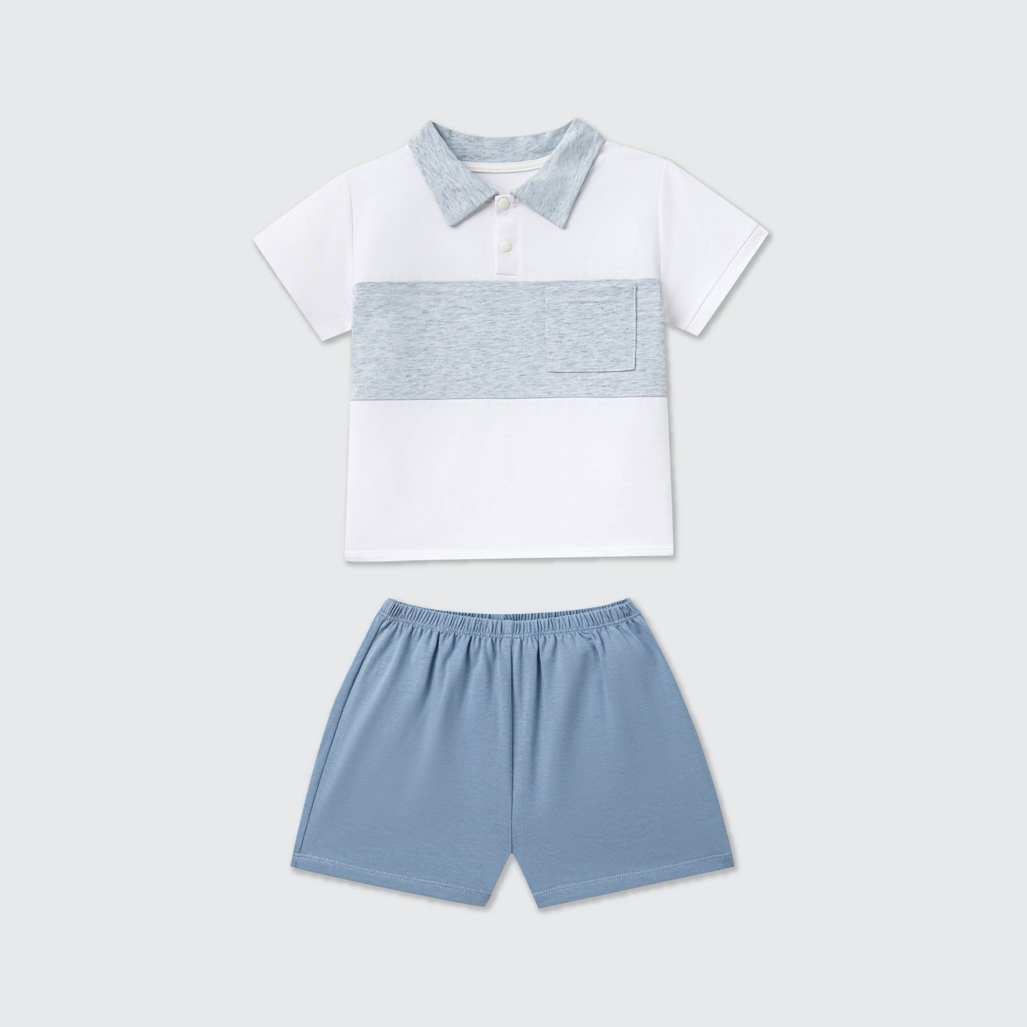  Bộ cộc tay La Pomme cổ polo phối màu thanh lịch 