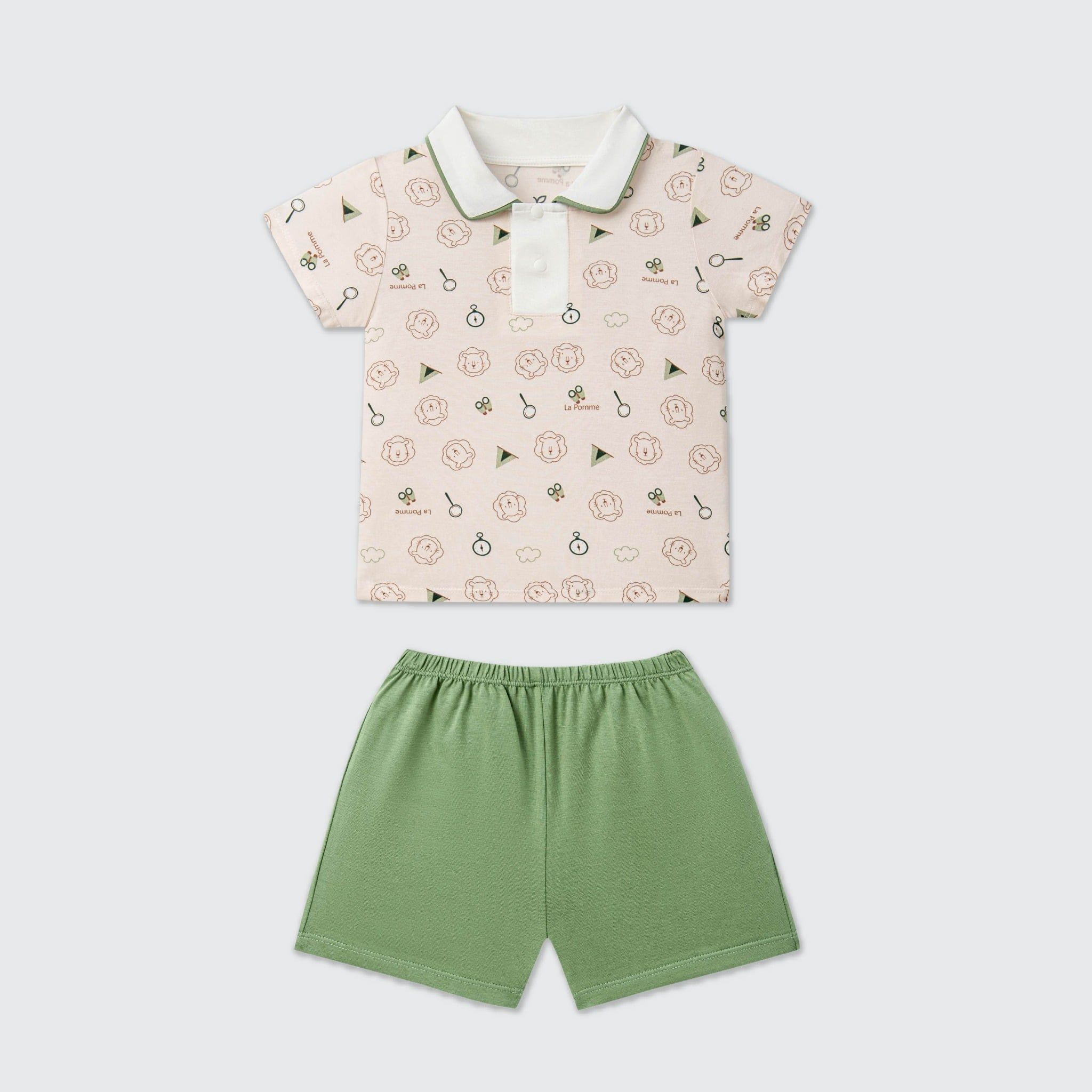  Bộ cộc tay La Pomme cổ polo khám phá rừng xanh 