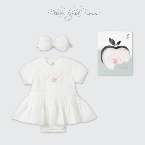  Body cộc tay kèm băng đô La Pomme Deluxe bông hoa của mẹ 