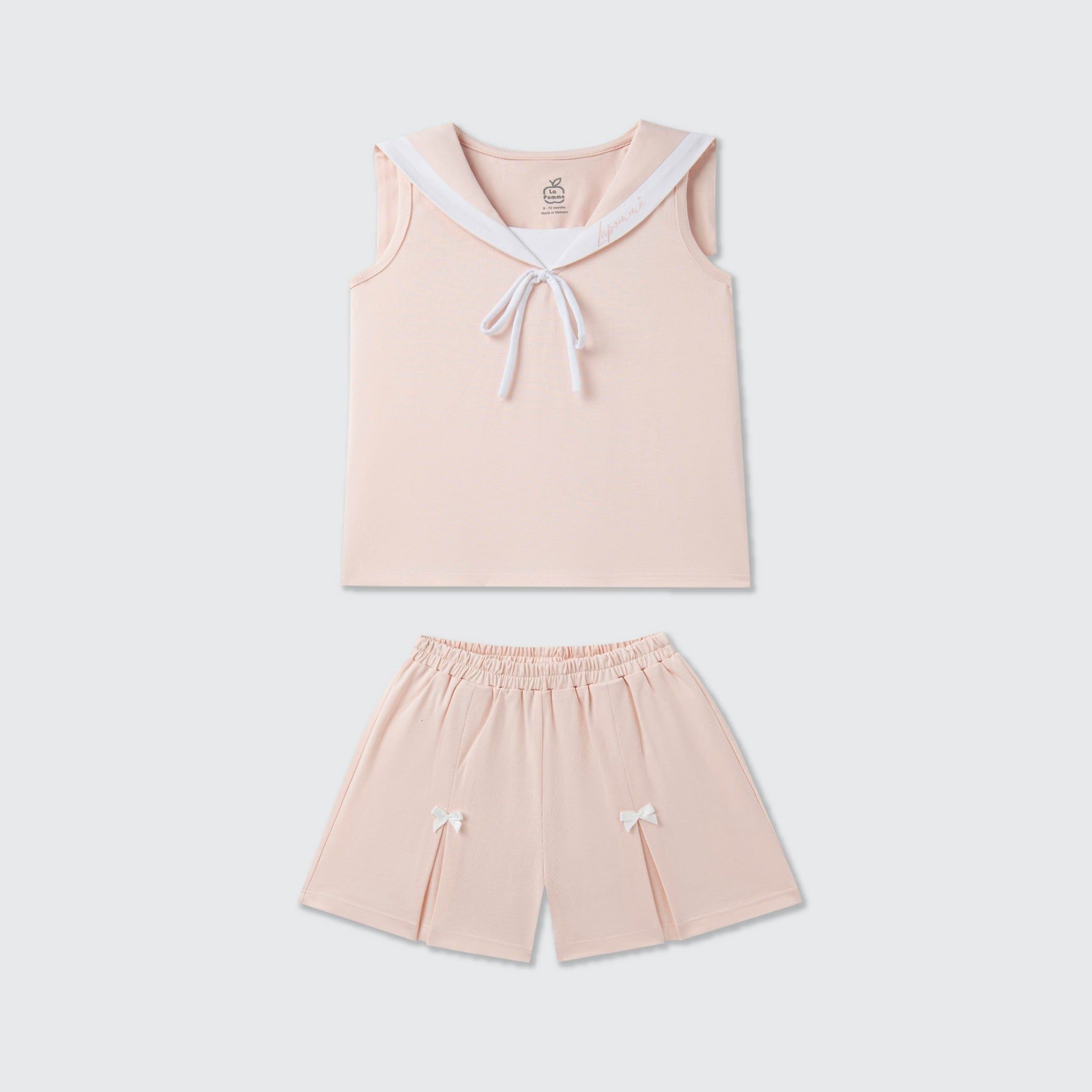  Bộ sát nách La Pomme cổ cách điệu tiểu thư lém lỉnh 