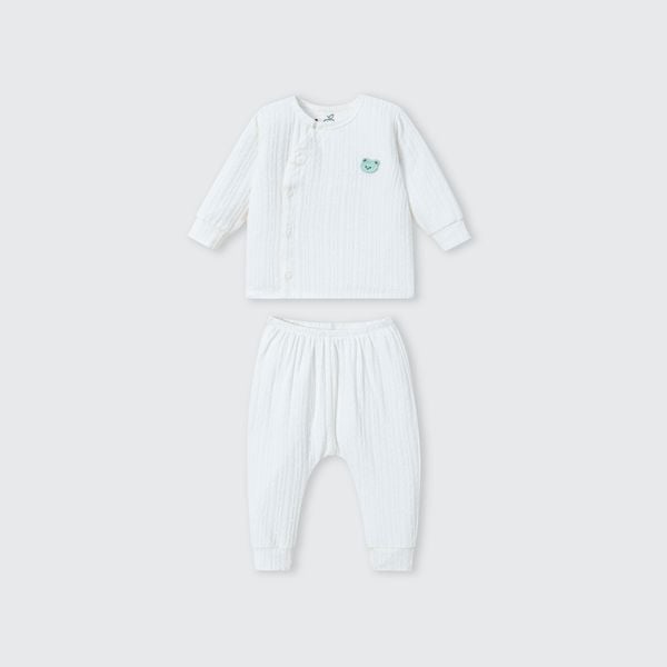  Bộ dài tay cúc lệch La Pomme vui đùa cùng gấu nhỏ 