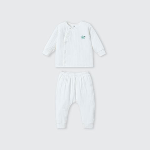  Bộ dài tay cúc lệch La Pomme vui đùa cùng gấu nhỏ 