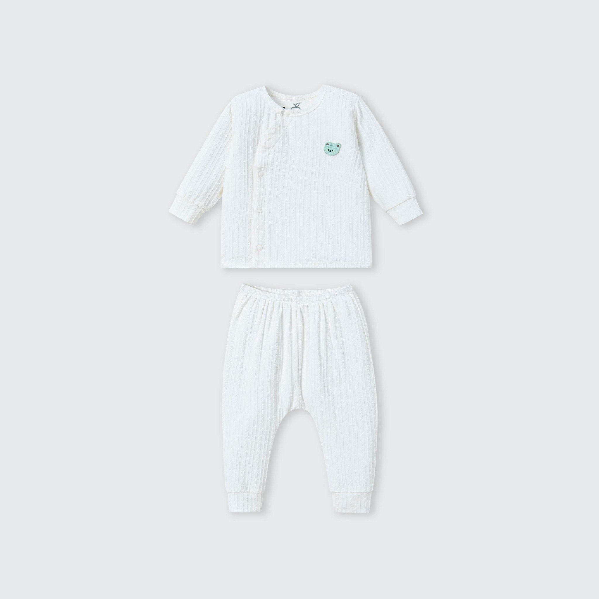  Bộ dài tay cúc lệch La Pomme vui đùa cùng gấu nhỏ 