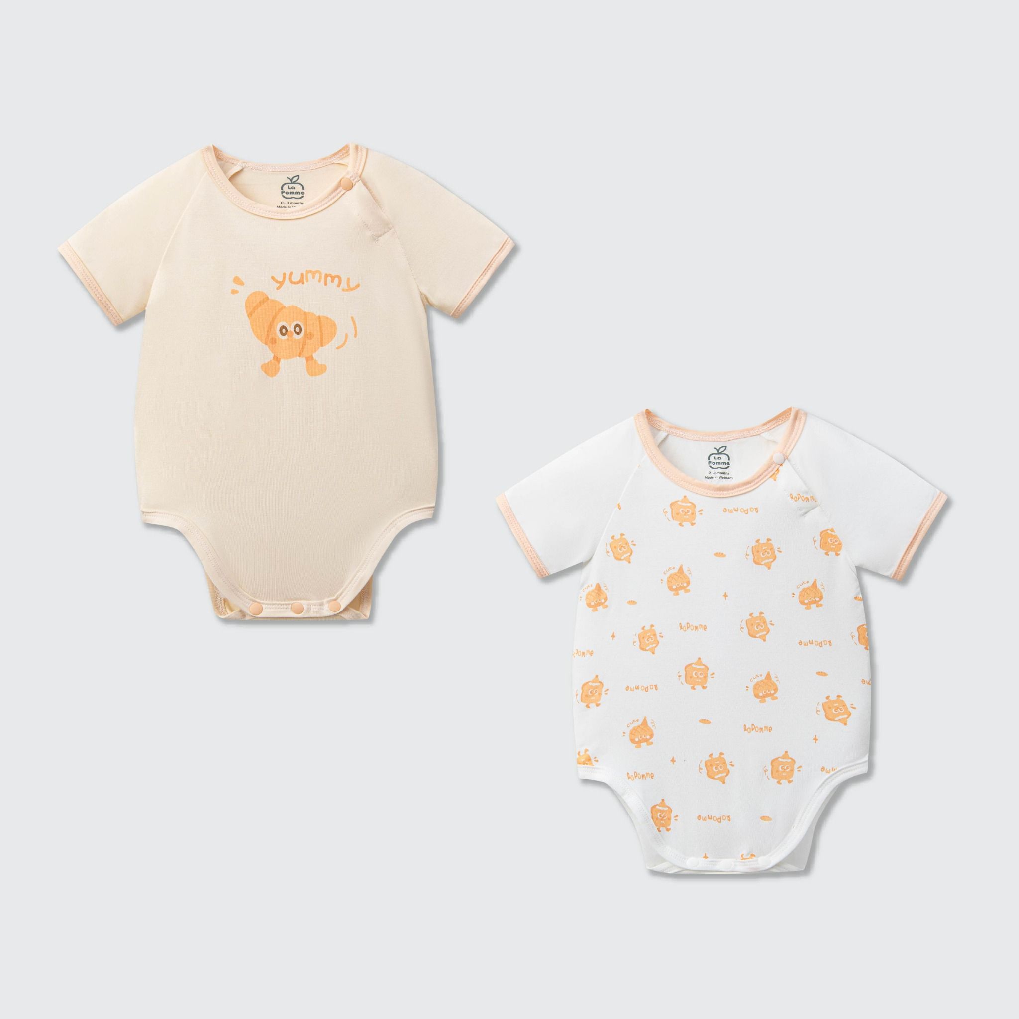  Set 2 body chip cộc tay La Pomme tiệm bánh ngọt vui nhộn 