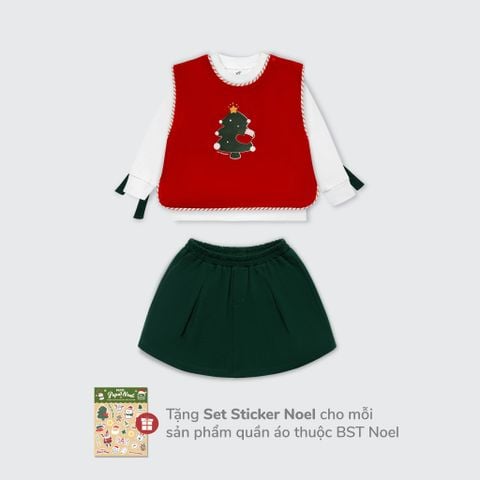  Bộ dài tay La Pomme kèm áo gile công chúa giáng sinh 