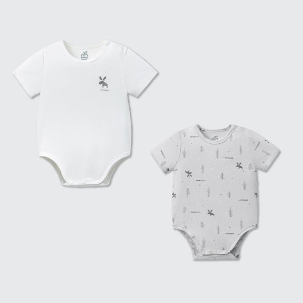  Set 2 body chip cộc tay La Pomme bạn hươu nhảy nhót 