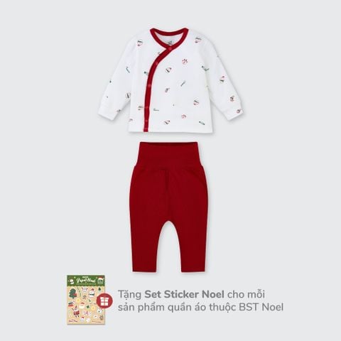  Bộ dài tay cúc lệch La Pomme giáng sinh lấp lánh 