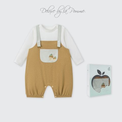  Set bộ yếm rời kèm áo dài tay La Pomme vườn nhỏ của bé 