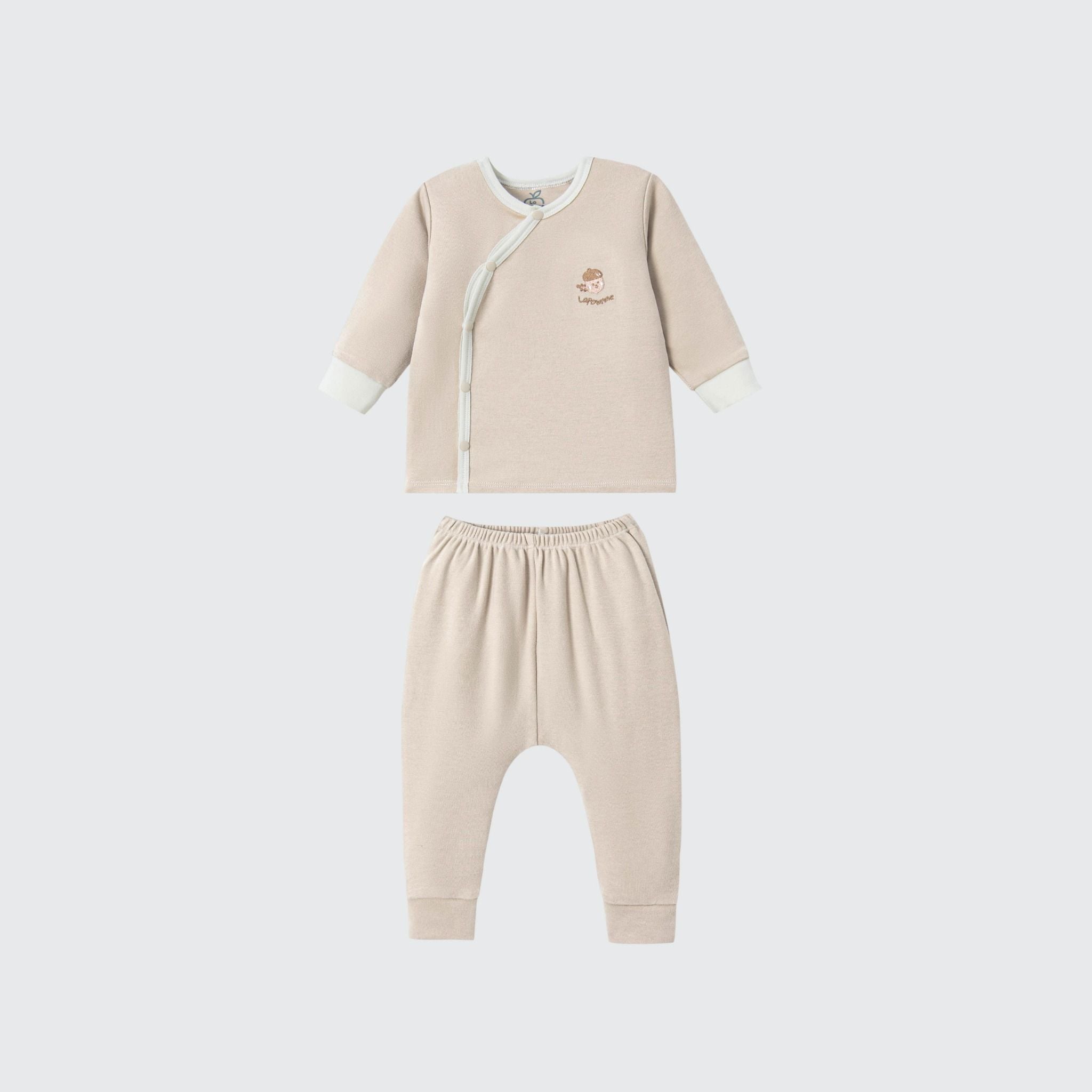  Bộ dài tay cúc lệch La Pomme phối màu dễ thương 