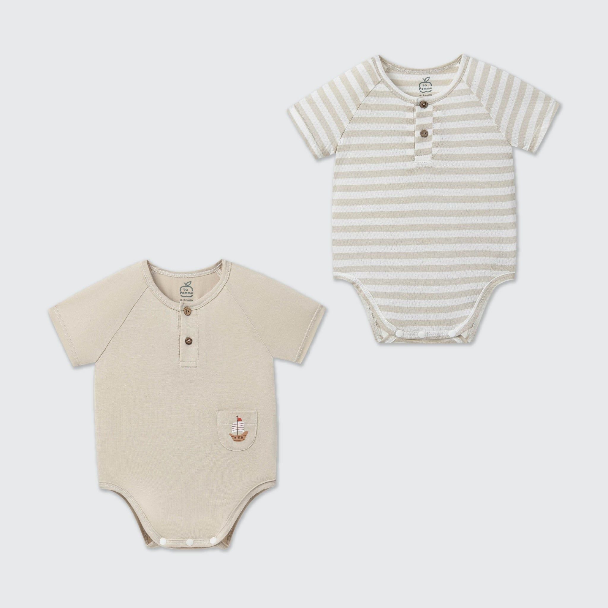  Set 2 Body chip cộc tay La Pomme thuyền buồm khỏe khoắn 