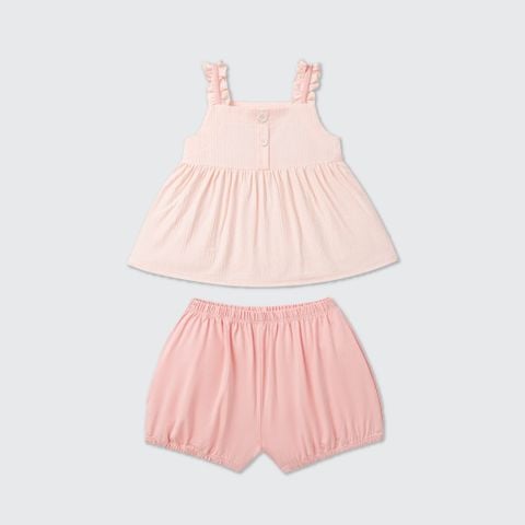  Bộ sát nách La Pomme viền bèo hè xinh mát dịu 