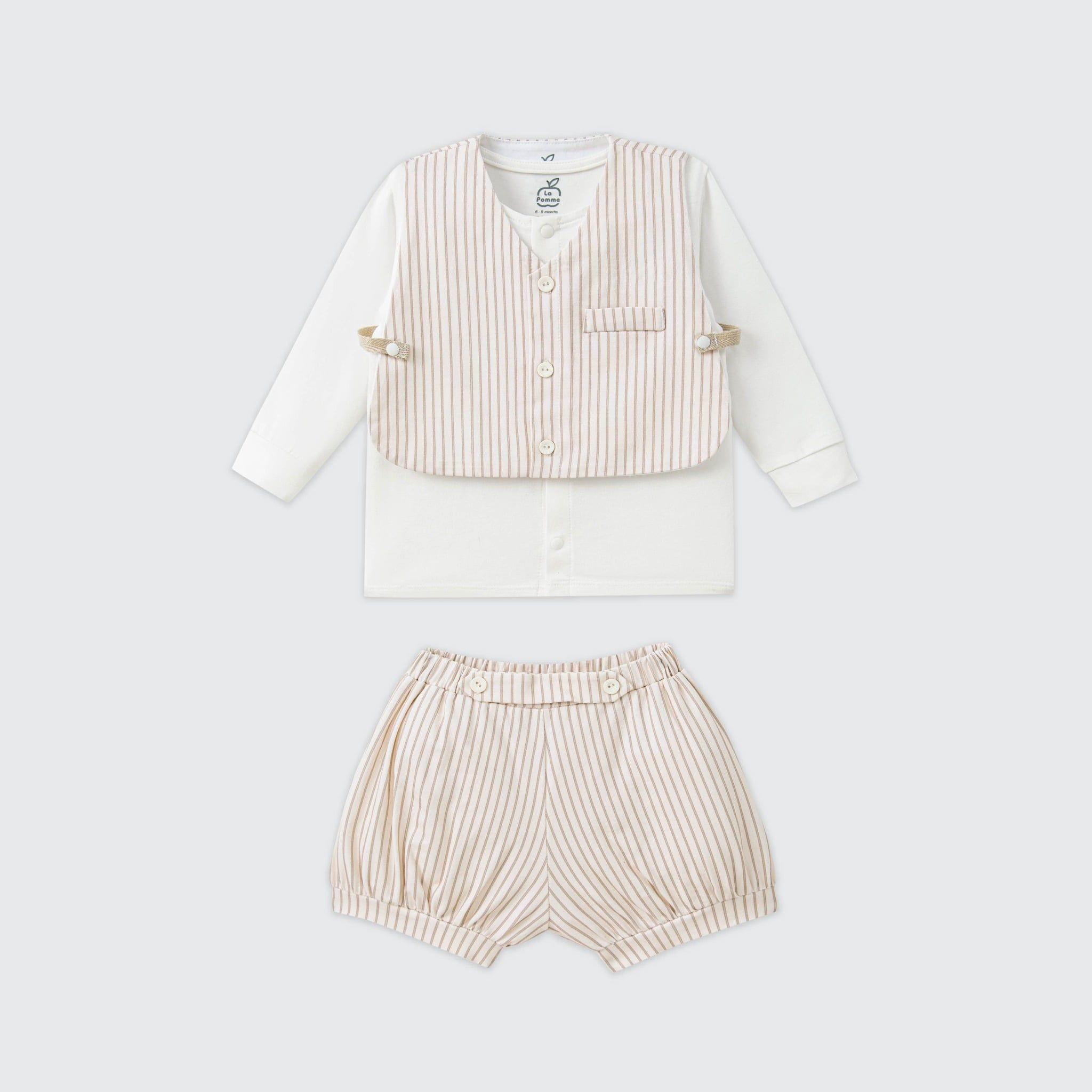  Bộ dài tay La Pomme kèm áo gile hoàng tử bé 