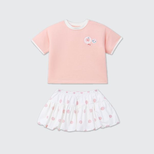  Bộ váy áo cộc tay La Pomme chấm bi ngọt ngào 