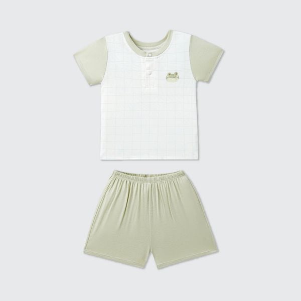  Bộ cộc tay La Pomme phối caro ếch con ngộ nghĩnh 