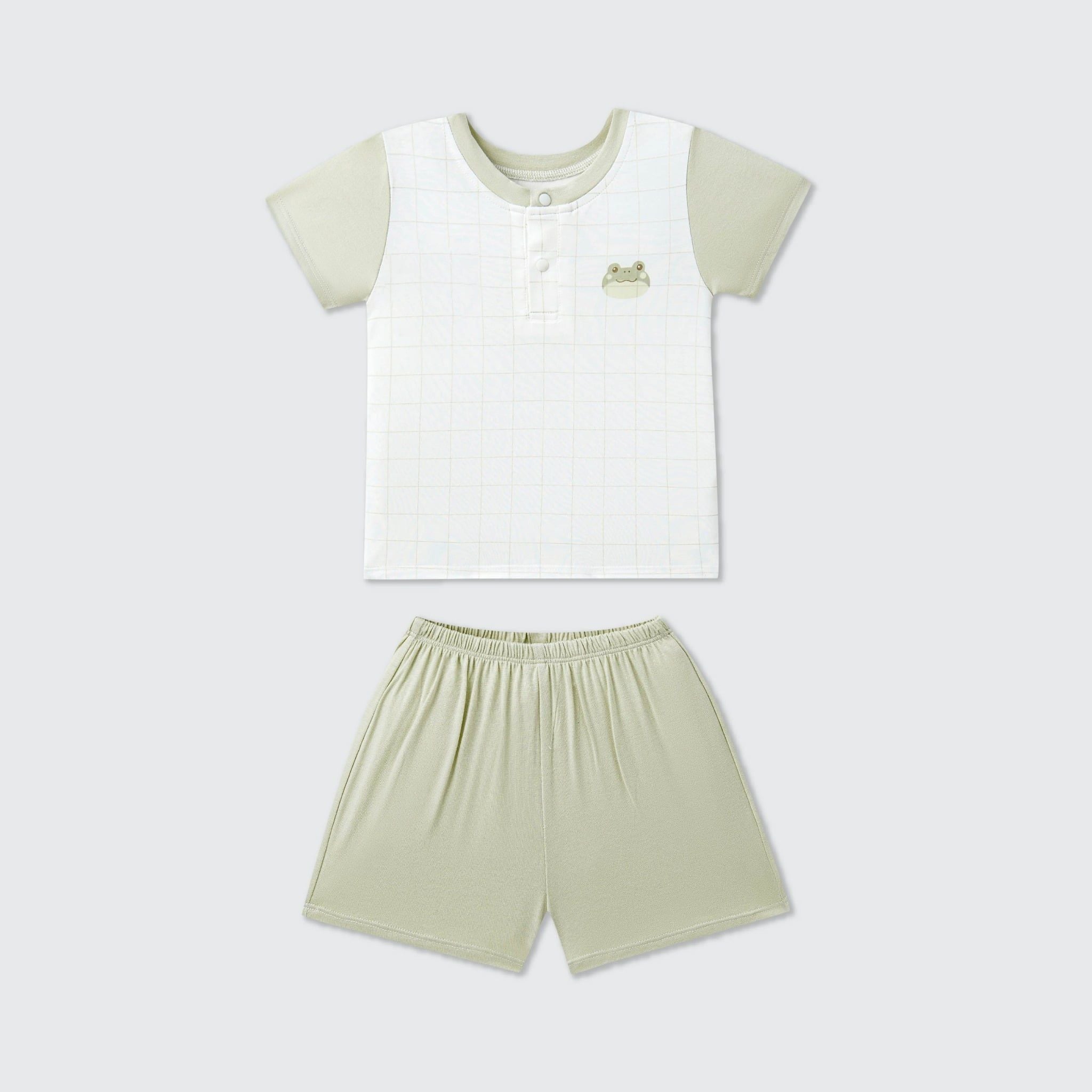  Bộ cộc tay La Pomme phối caro ếch con ngộ nghĩnh 