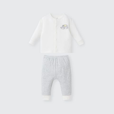  Bộ dài tay cúc thẳng La Pomme ô tô nhỏ của Pom Pom 