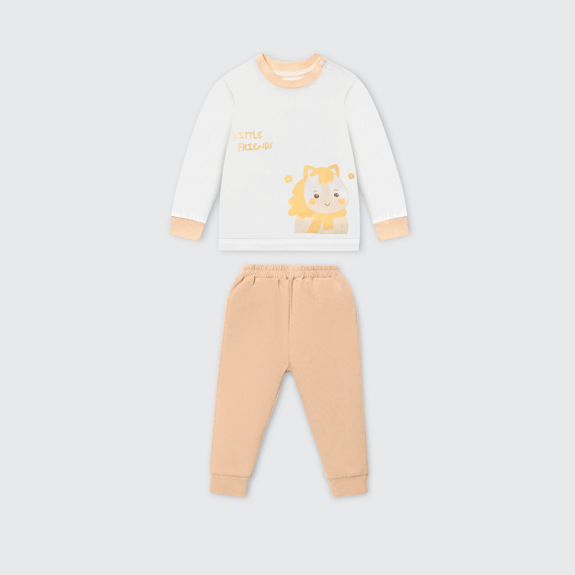  Bộ dài tay La Pomme phối màu sắc thu thơm mát 