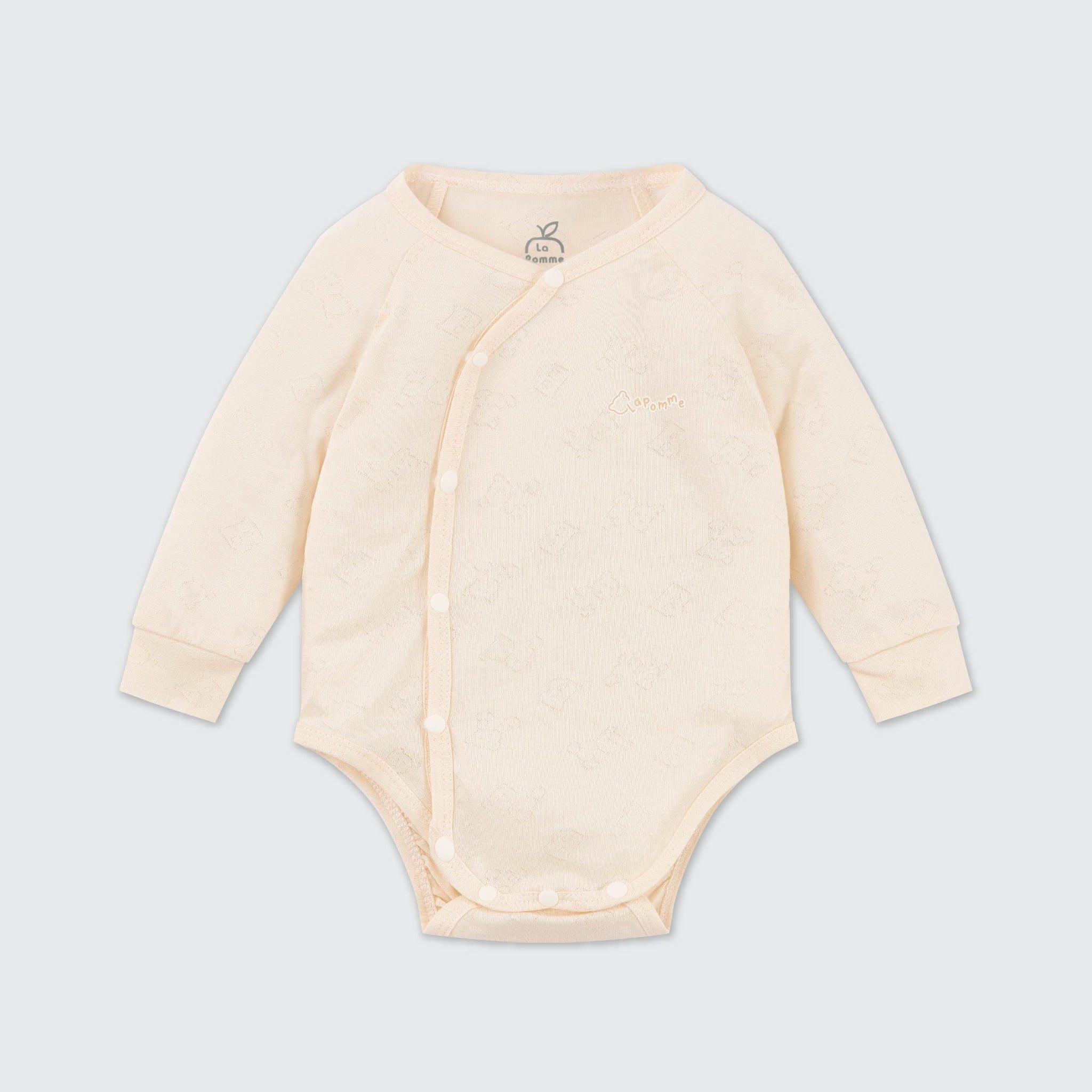  Body chip dài tay La Pomme dệt vân chìm gấu nhỏ 