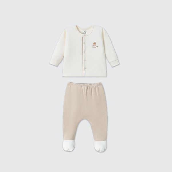  Bộ dài tay cúc thẳng La Pomme phối màu dễ thương 