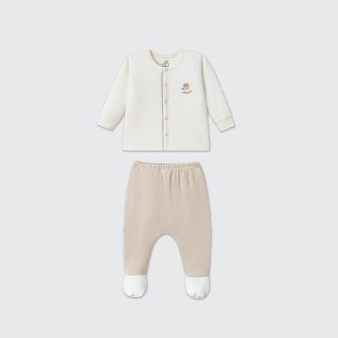  Bộ dài tay cúc thẳng La Pomme phối màu dễ thương 