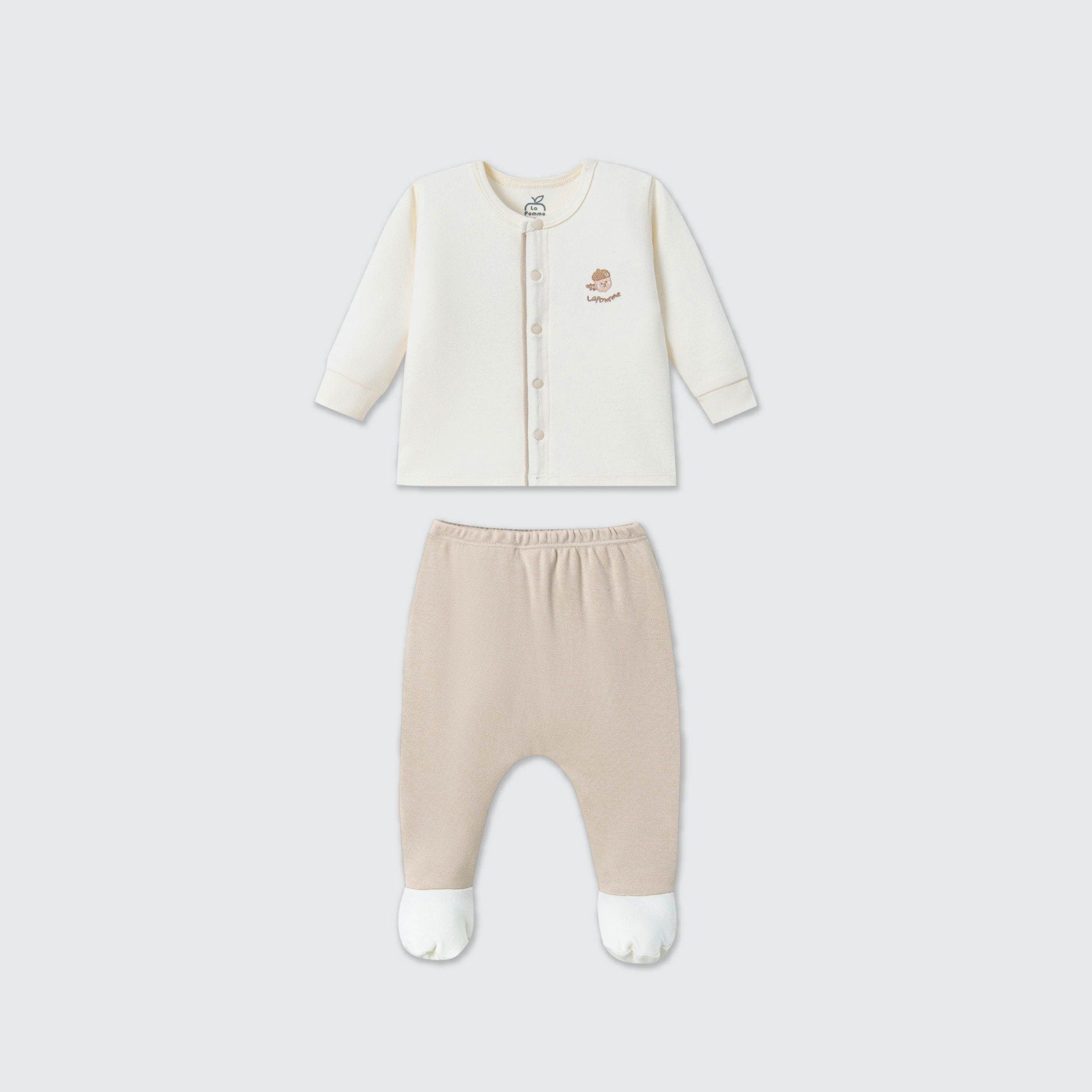  Bộ dài tay cúc thẳng La Pomme phối màu dễ thương 