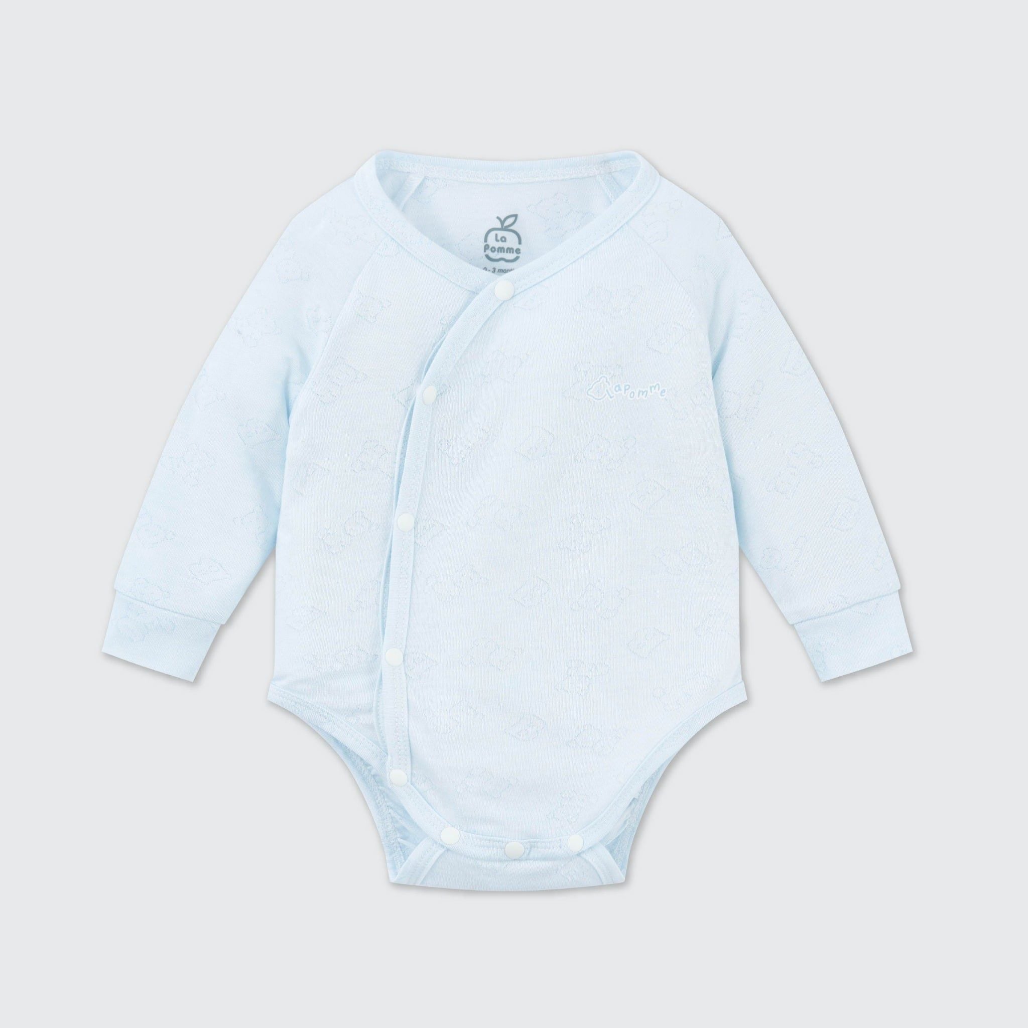  Body chip dài tay La Pomme dệt vân chìm gấu nhỏ 