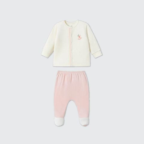  Bộ dài tay cúc thẳng La Pomme phối màu dễ thương 