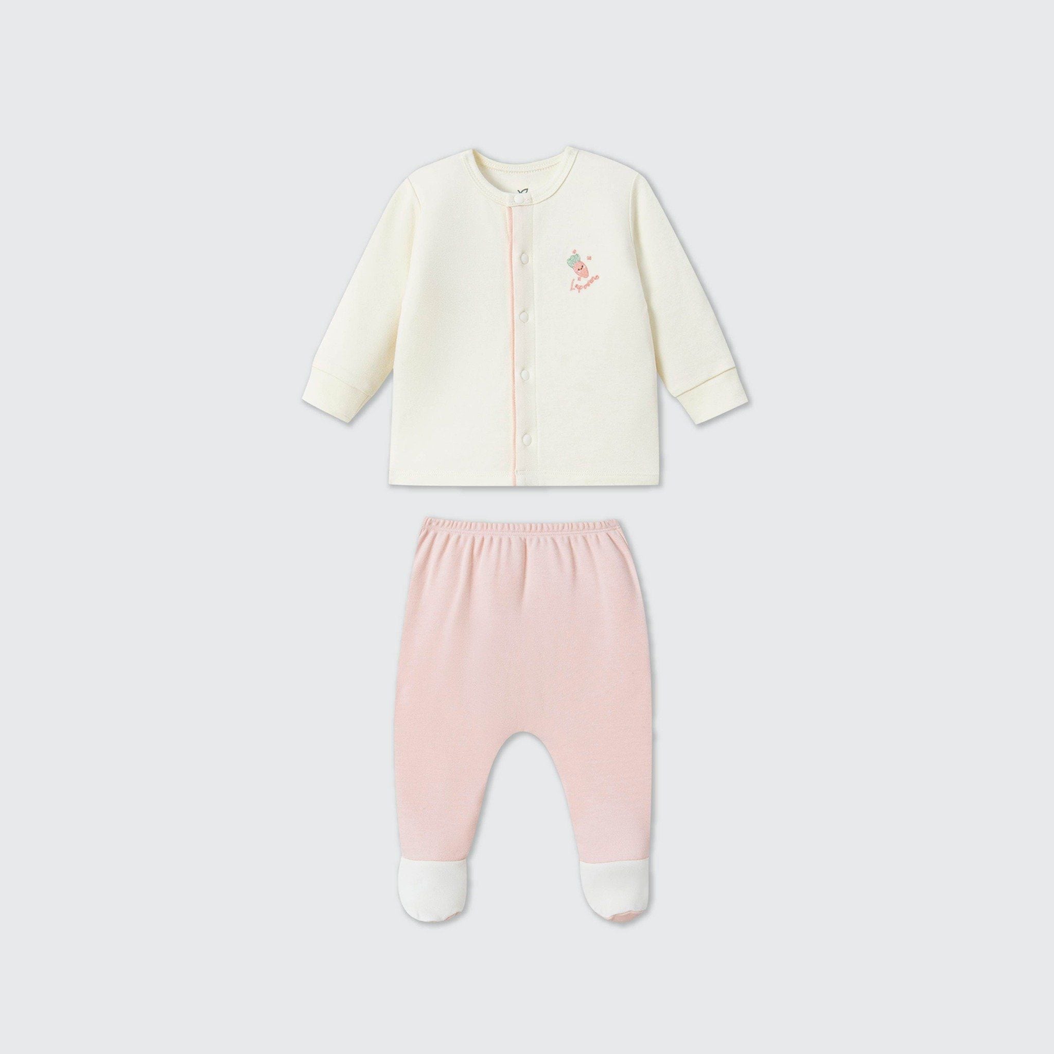  Bộ dài tay cúc thẳng La Pomme phối màu dễ thương 