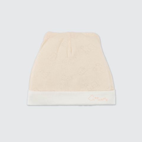  Mũ sơ sinh La Pomme dệt vân chìm gấu nhỏ 