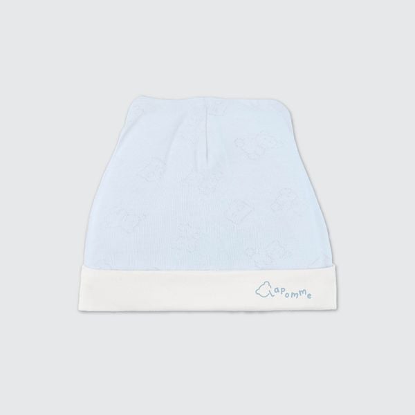  Mũ sơ sinh La Pomme dệt vân chìm gấu nhỏ 