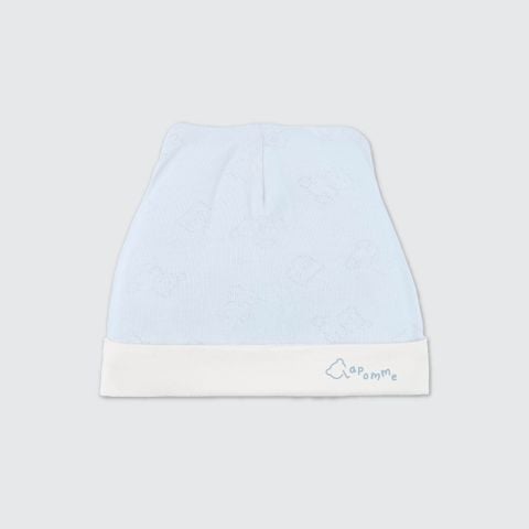  Mũ sơ sinh La Pomme dệt vân chìm gấu nhỏ 