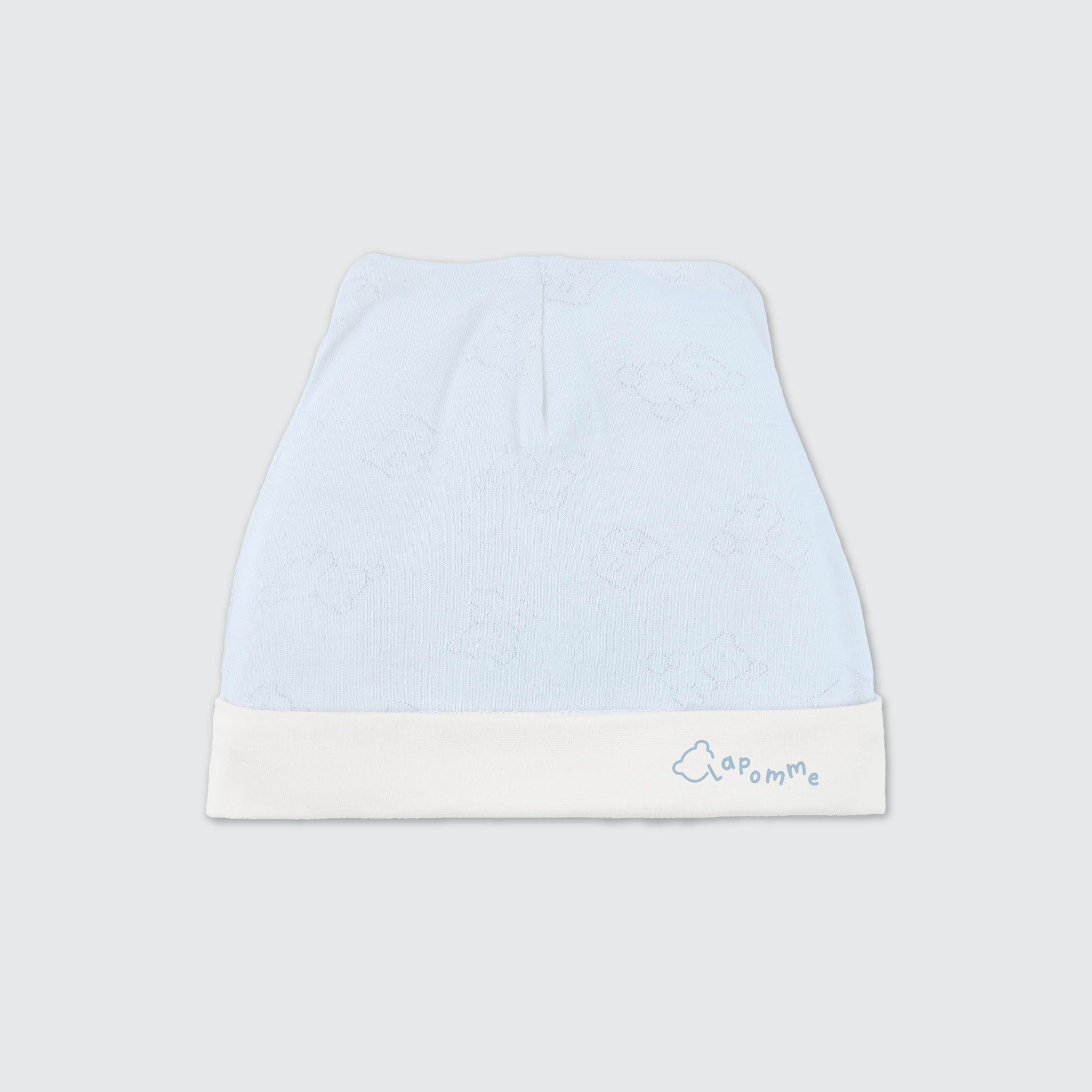 Mũ sơ sinh La Pomme dệt vân chìm gấu nhỏ 