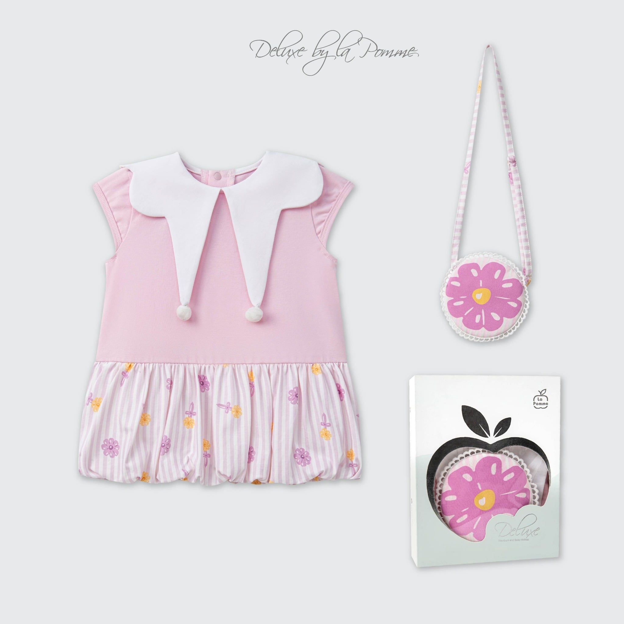  Đầm cộc tay La Pomme kèm túi hoa công chúa lễ hội 