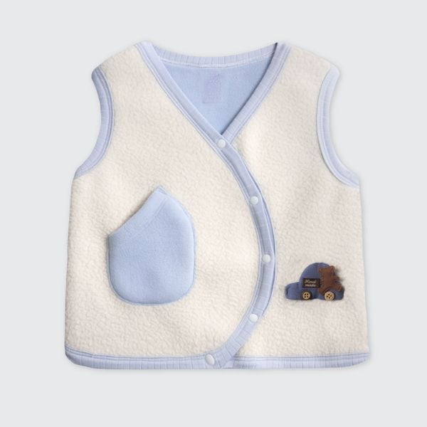  Áo gile La Pomme viền màu happy pola bear 