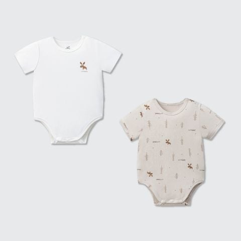  Set 2 body chip cộc tay La Pomme bạn hươu nhảy nhót 