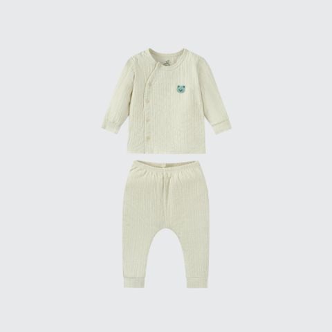  Bộ dài tay cúc lệch La Pomme vui đùa cùng gấu nhỏ 