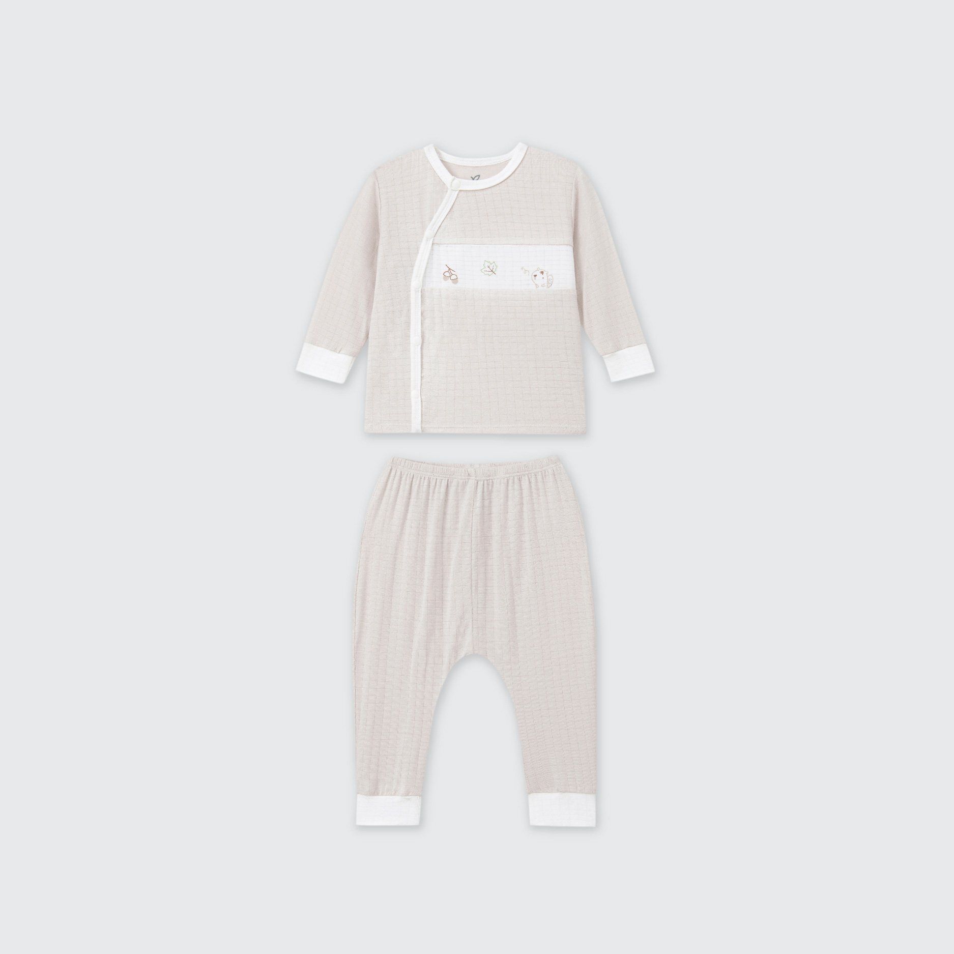  Bộ dài tay cúc lệch La Pomme truy tìm hạt dẻ 