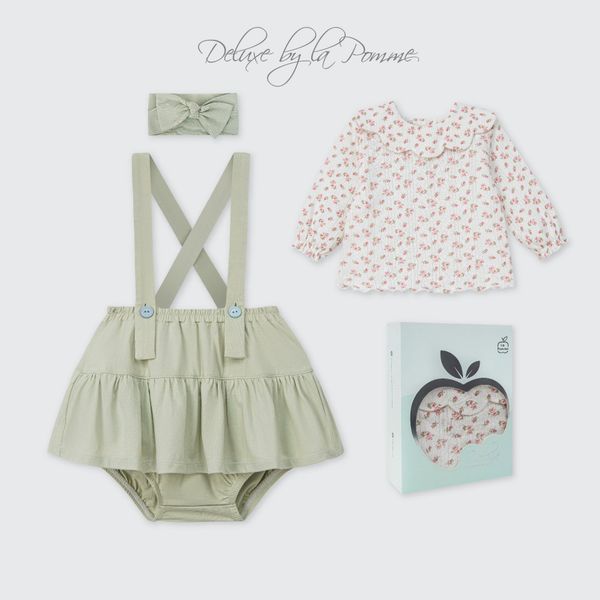  Set bộ yếm rời và áo dài tay La Pomme kèm phụ kiện quý cô cổ điển 