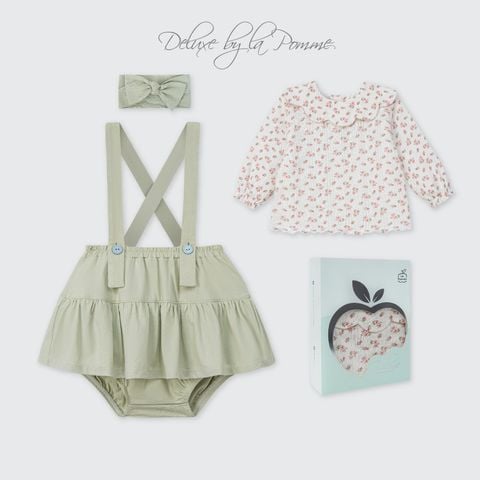  Set bộ yếm rời và áo dài tay La Pomme kèm phụ kiện quý cô cổ điển 