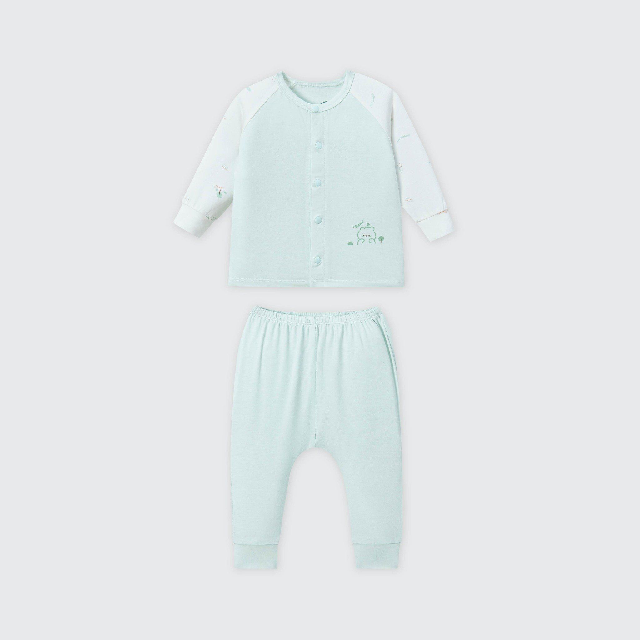  Bộ dài tay cúc thẳng La Pomme mềm mịn đón con yêu 