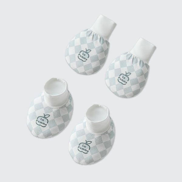  Set bao tay bao chân La Pomme phối họa tiết caro 