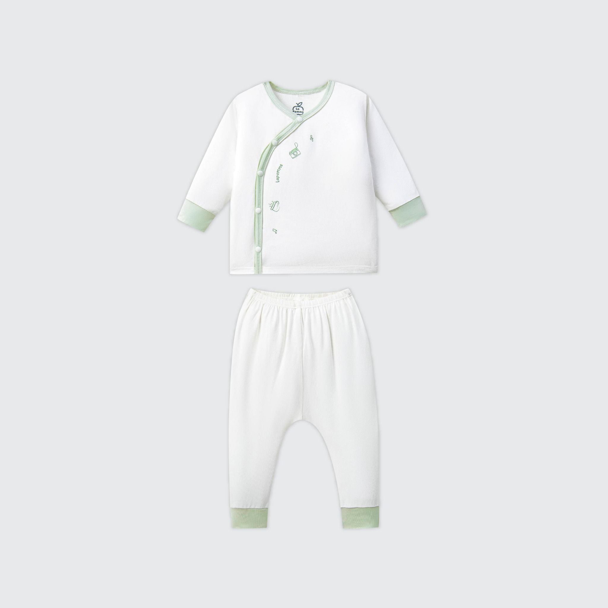  Bộ dài tay cúc lệch La Pomme nhiếp ảnh nhí 