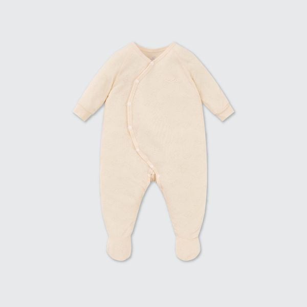  Body dài tay La Pomme liền tất dệt vân chìm gấu nhỏ 