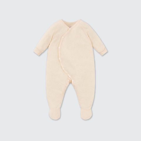  Body dài tay La Pomme liền tất dệt vân chìm gấu nhỏ 