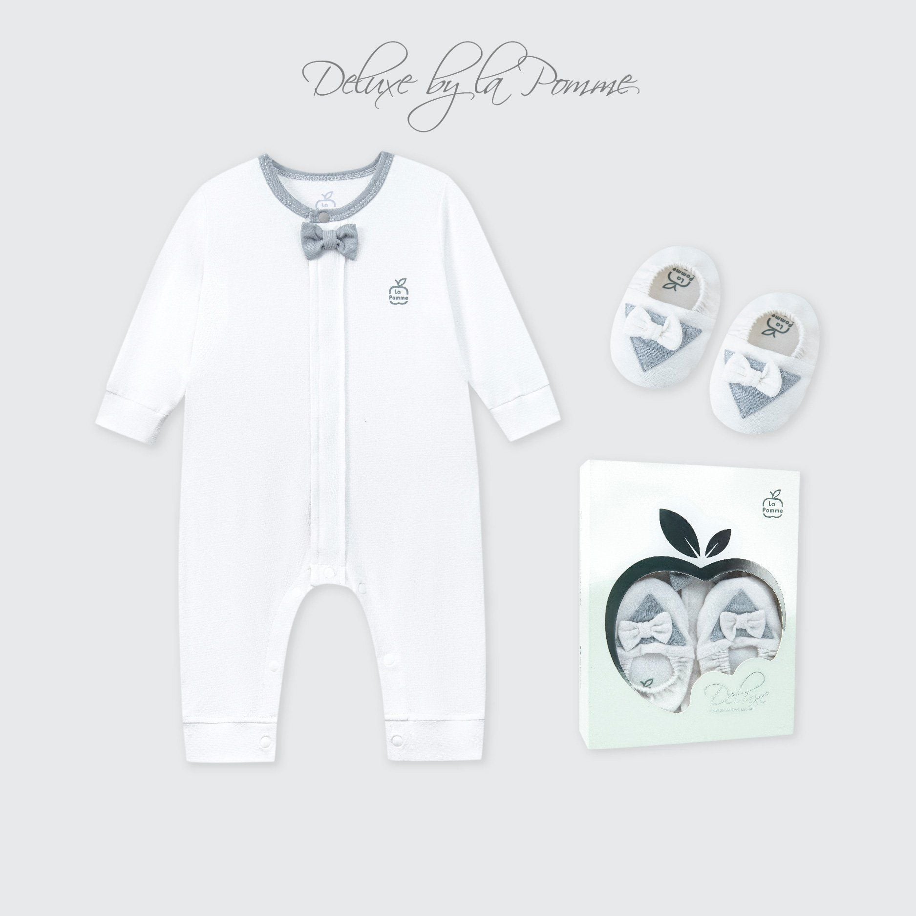  Set body dài tay kèm giày La Pomme bé con thanh lịch 