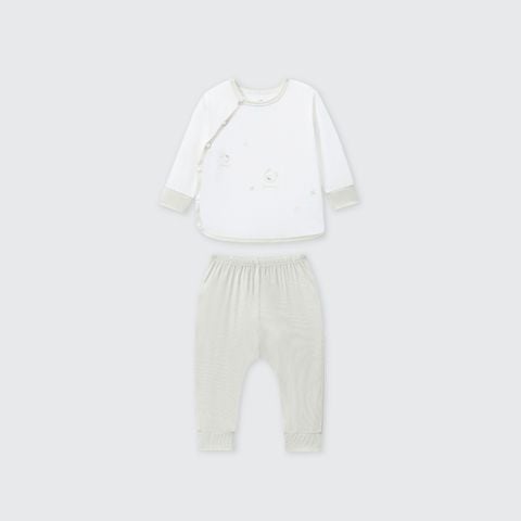  Bộ dài tay cúc lệch La Pomme họa tiết nhí cách điệu 